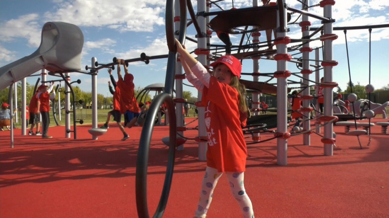 WATCH: An accessible playground and spray pad opened on Wednesday in east Regina.
