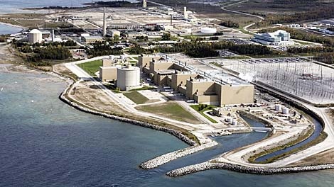 An aerial view of the Bruce Power site with the Bruce B Generating Station in the foreground. (Photo courtesy Bruce Power)