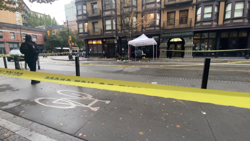 Vancouver police responded to a fatal assault in Chinatown on Thursday, Sept. 28, 2023. 