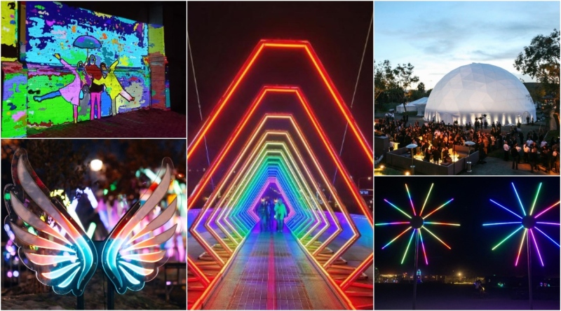 A series of the art and light installations that will be seen at Calgary's 2023 Night Life festival. (NightLightVicPark.ca)
