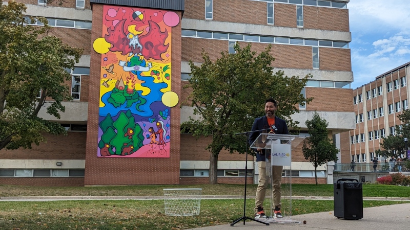 The mural unveiling on Sept. 28, 2023. (CTV News/Dan Lauckner)