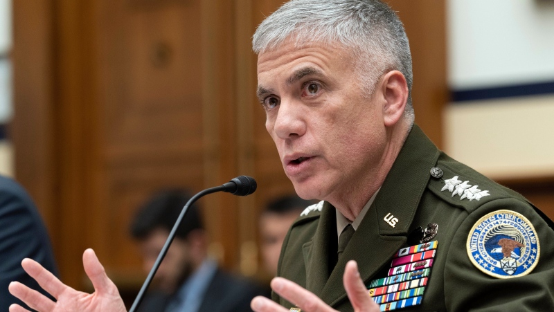 U.S. Cyber Command Commander Gen. Paul Nakasone testifies before the House Armed Services Subcommittee hearing on cyberspace operations, on Capitol Hill in Washington, March 30, 2023.