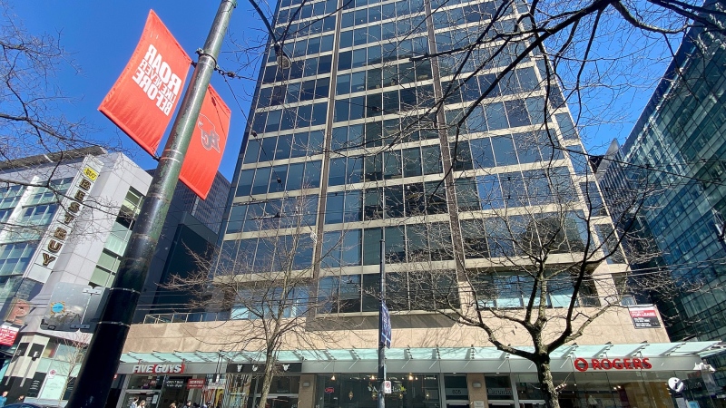 The building that houses the B.C. Human Rights Tribunal is seen on Robson St. in Vancouver, B.C., Monday, March 28, 2023. THE CANADIAN PRESS/Nono Shen