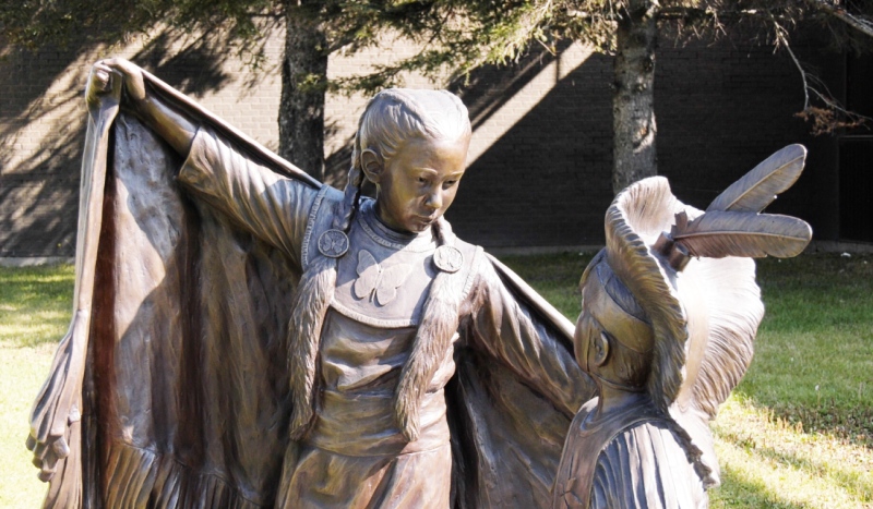 In honour of Truth and Reconciliation, Northern College has installed bronze statues of shawl and grass dancers at all four of its campuses. (Lydia Chubak/CTV News)