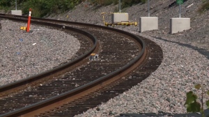 Tracks along the Trillium Line of OC Transpo's rail network in Ottawa. (Jim O'Grady/CTV News Ottawa)