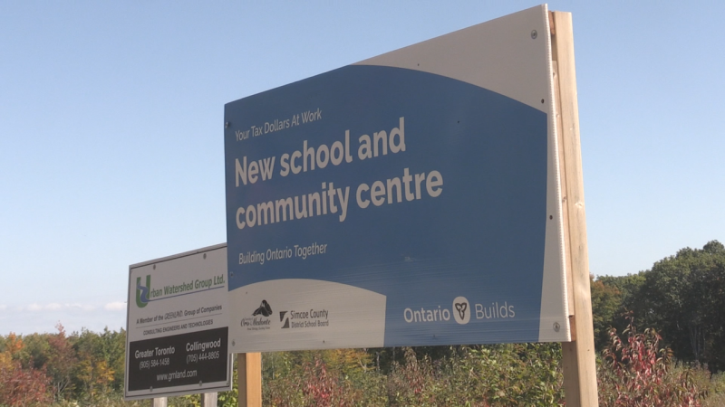 The site of a new elementary school on Horseshoe Valley Road in Oro-Medonte, Ont. (CTV News/Catalina Gillies)
