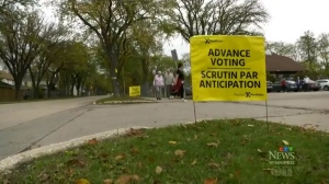Manitobans head to an advance voting station in the River Heights constituency on Sept. 29, 2023. (Source: Taylor Brock/CTV News Winnipeg)