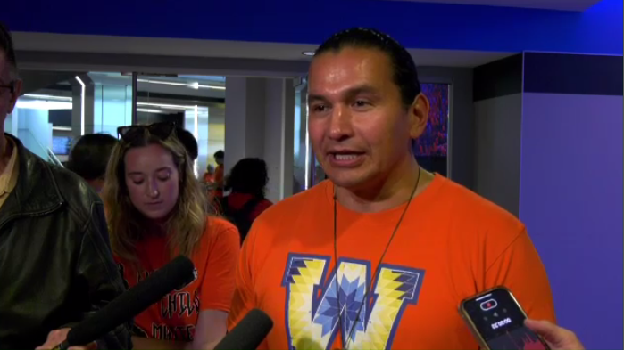 Kinew said just before Sept. 30 last year, the PCs unanimously voted against a Manitoba NDP bill to recognize Orange Shirt Day as a statutory holiday province-wide. (Source: Taylor Brock, CTV News)
