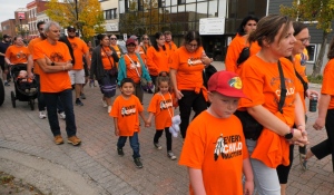 The Timmins Native Friendship Centre held its 9th Orange Shirt Day march through the city's downtown core Satuday. (Lydia Chubak/CTV News Northern Ontario)