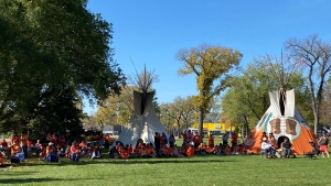The day included drumming, singing, round dancing, and smudging, among other Indigenous ceremonies. (Source: Zach Kitchen, CTV News)