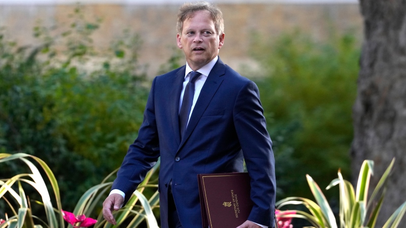Britain's Defence Minister Grant Shapps in London, Tuesday, Sept. 5, 2023. (AP Photo/Kirsty Wigglesworth)