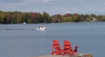 The view from Little Lake at Christie's Mill Inn & Spa on Sun., Oct. 1 (Molly Frommer/CTV News). 