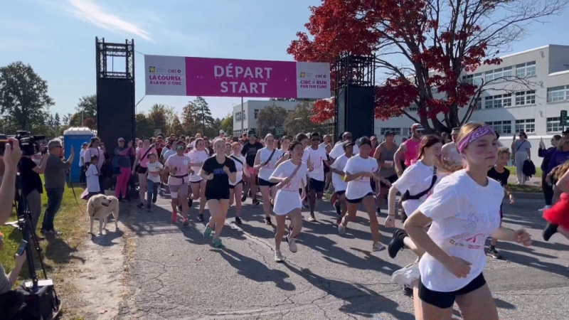 Runners raised more than $570,000 at the 2023 CIBC Run for the Cure in Ottawa. Oct. 1, 2023. (Shaun Vardon/CTV News Ottawa)