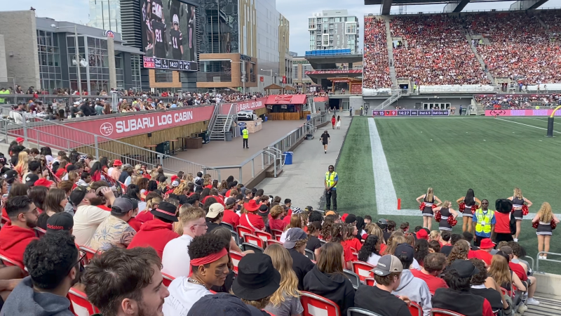 More than 23,000 people packed the stands at TD Place for the 2023 Panda Game. Oct. 1, 2023. (Natalie van Rooy/CTV News Ottawa)