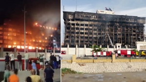 Dozens injured in police facility blaze in Egypt