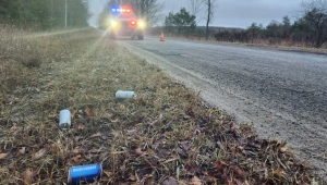Beer cans in ditch (OPP file photo)