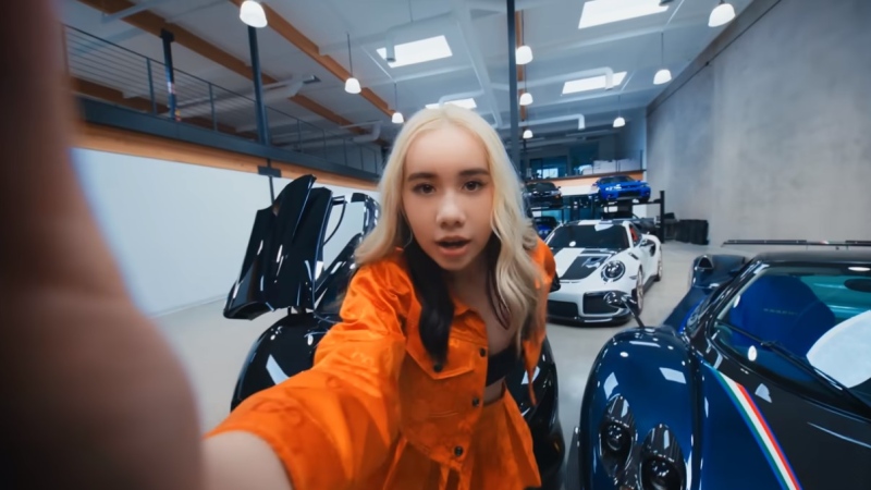 Lil Tay is seen in a still image from her music video, "Sucker 4 Green." (YouTube) 