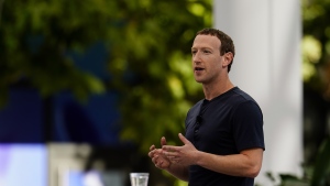 Meta CEO Mark Zuckerberg kicks off the tech giant's Connect developer conference Wednesday, Sept. 27, 2023, in Menlo Park, Calif. (AP Photo/Godofredo A. Vásquez)