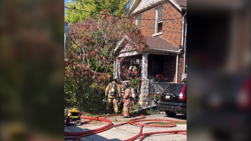 Fire crews responded to a house fire in the 80-block of Blackfriars Street in London, Ont. on Oct. 3, 2023. (Source: London Fire Department/X) 