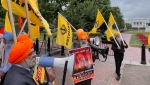 Members of the East Coast Sikh Coordination Committee protest Indian Prime Minister Narendra Modi's visit in front of the White House, Thursday, June 22, 2023, in Washington. (AP Photo/Serkan Gurbuz)