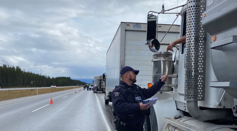 Lake Louise RCMP inspected more than 50 commercial vehicles on Sept. 28 and 29, with assistance from Alberta Sheriffs and Parks Canada.