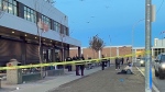 Police investigate the death of Keith Phillips, 39, outside the Hope Mission's Herb Jamieson Centre on Oct. 1, 2023. (Sean McClune/CTV News Edmonton)