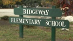 A sign for Ridgeway Elementary School in North Vancouver is seen on Tuesday, Oct. 3, 2023. (CTV)