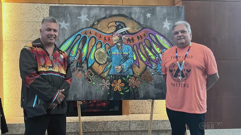 A piece of commissioned Indigenous art was unveiled at Blue Water Health on Oct. 3, 2023. (Source: Submitted)
