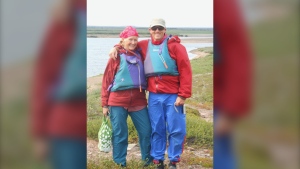 Doug Inglis and Jenny Gusse, both 62, are seen in an undated handout photo. The couple from Lethbridge, Alta., died in a bear attack over the weekend, which also claimed the life of their border collie named Tris. (Ron Teather)