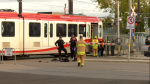 Emergency crews responded to the Chinook CTrain station on Oct. 4, after a pedestrian was hit by a train. (CTV News Calgary) 