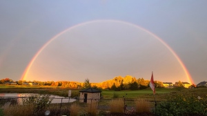 As the sun was setting I was so privileged to see a beautiful rainbow which turned into a double rainbow for a very short time. (Christine Hollink/CTV Viewer)