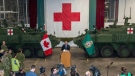 The first armoured vehicles of a fleet of 360 has been procured by the Canadian Armed Forces. (Bill Blair / X)