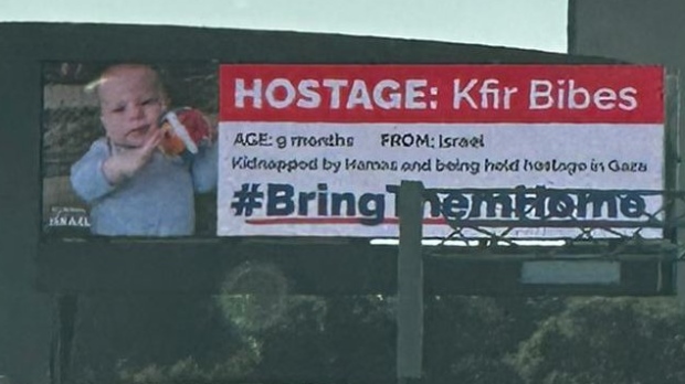 Israeli hostage billboards span Canada’s busiest highway