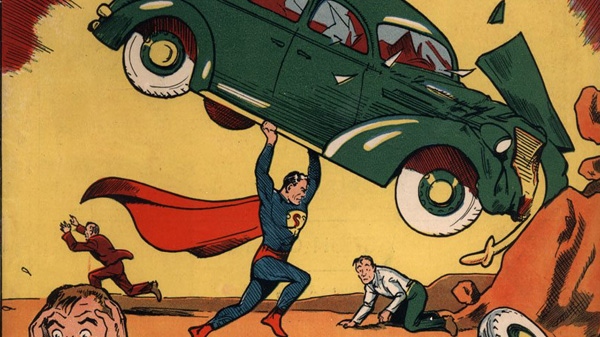 In this image released by Comic Connect Corp., a the June 1938 cover of "Action Comics" that first featured Superman, is shown. (AP Photo/Comic Connect Corp.)