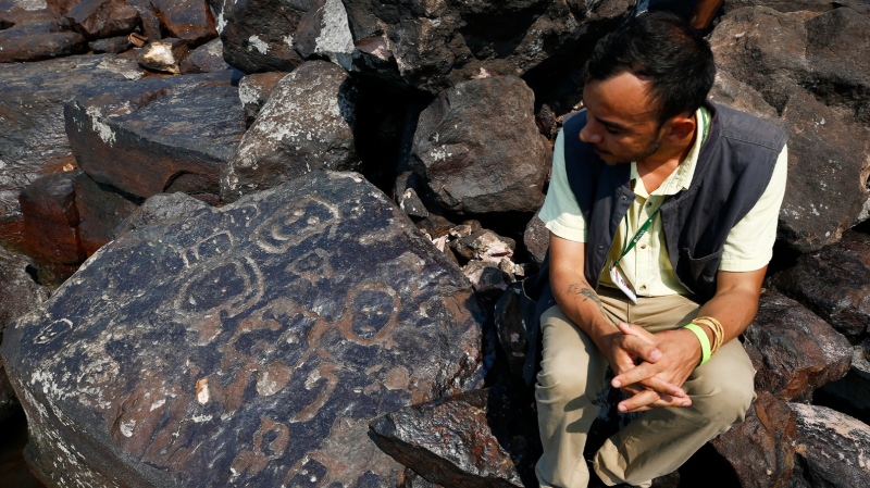 Severe drought in the Amazon reveals millennia-old carvings