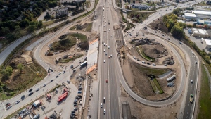 Aerial view of Highway 400 at Essa Road in Barrie, Ont. (Source: City of Barrie)