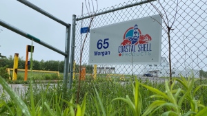 The Coastal Shell Products logo is pictured. (Derek Haggett/CTV Atlantic)