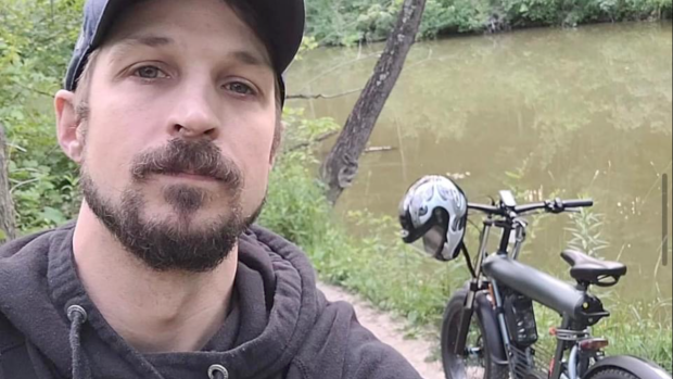 Kyle Hancock, 34, of St. Thomas, Ont. has been missing since Aug. 1, 2023. His recognizable e-bike was found in a farmer’s field in Central Elgin, Ont. on Nov. 6, 2023 (Source: Hancock Family)