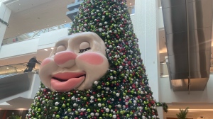 Woody the Talking Christmas Tree in Dartmouth's Mic Mac Mall is pictured. (Paul Hollingsworth/CTV Atlantic)