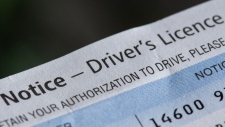 An SAAQ driver's licence notice is shown in Montreal, Wednesday, March 8, 2023. THE CANADIAN PRESS/Graham Hughes