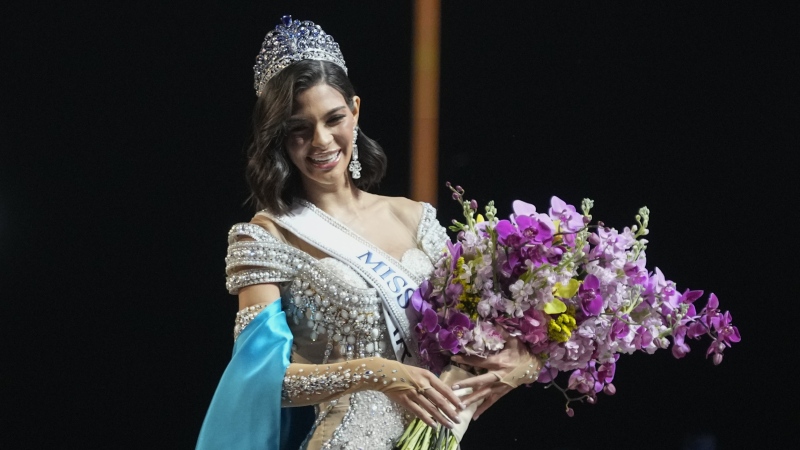 Miss Nicaragua Sheynnis Palacios smiles after being crowned Miss Universe at the 72nd Miss Universe Beauty Pageant in San Salvador, El Salvador, Saturday, Nov. 18, 2023. (AP Photo/Moises Castillo)