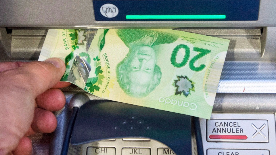 Money is removed from a bank machine