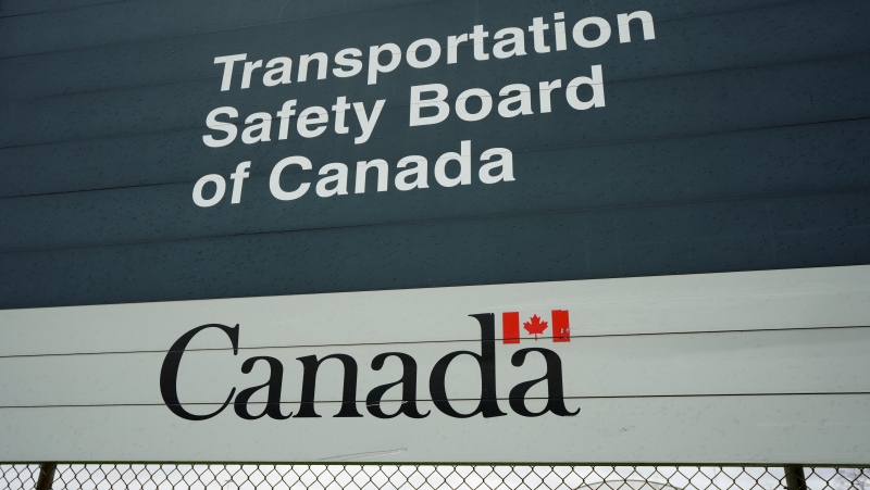 Transportation Safety Board of Canada (TSB) signage is pictured outside TSB offices in Ottawa on Monday, May 1, 2023. THE CANADIAN PRESS/Sean Kilpatrick