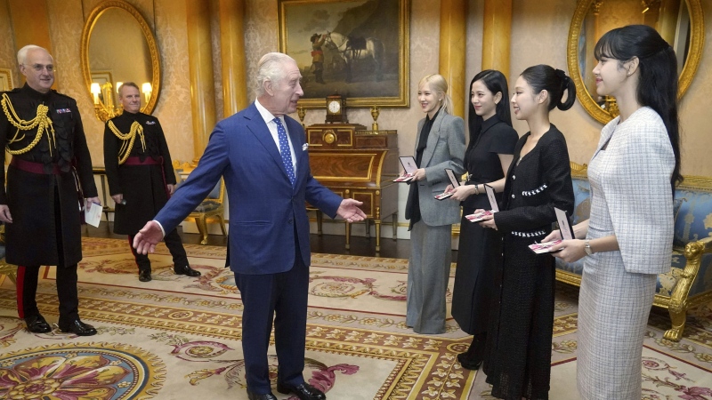 King Charles III honors K-pop girl group Blackpink during South Korean president's state visit