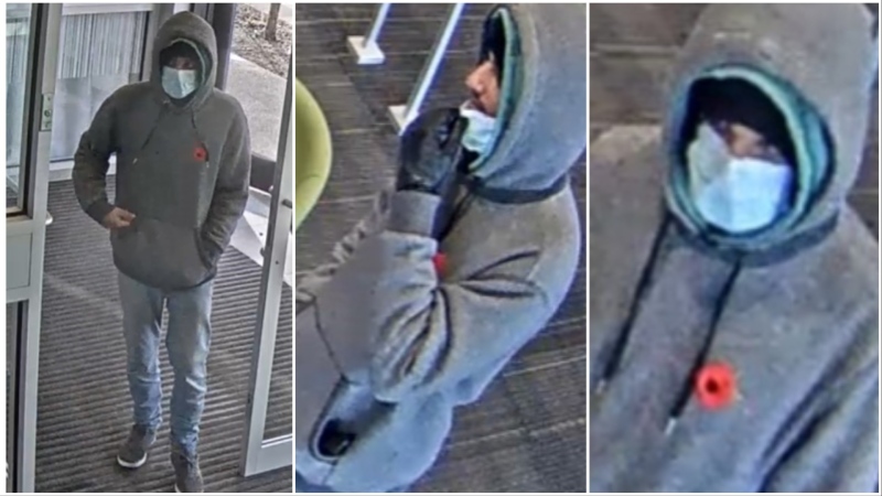 Edmonton Police Service says this man robbed a bank in southeast Edmonton on October 30, 2023. (Supplied)