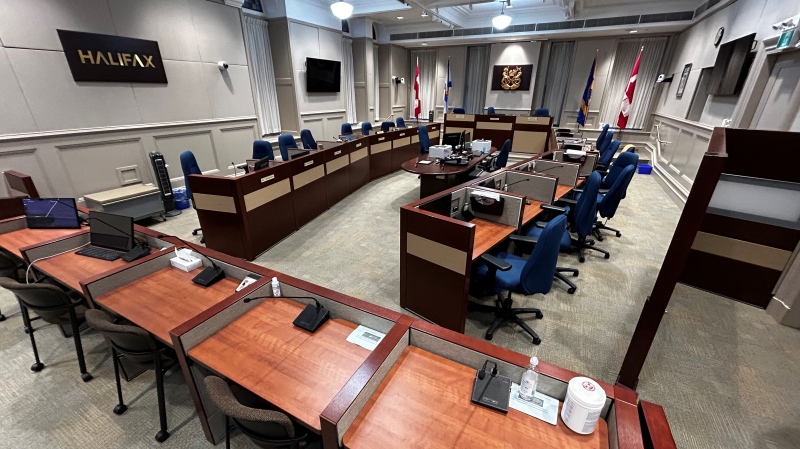 The Halifax Council chamber is pictured. (Jonathan MacInnis/CTV Atlantic)
