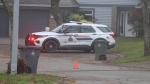 Police at the scene of a daylight shooting in South Surrey on Monday, Nov. 27. 