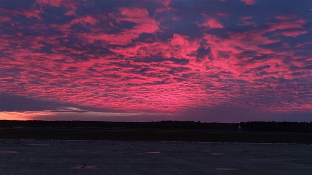 Sunset at The Pas airport. Photo by Norm Johnson.