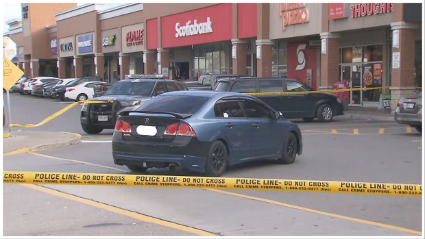 Police say a vehicle travelling at a high rate of speeding crashed into a 92-year-old pedestrian in a North York shopping plaza on Tuesday Nov. 28, 2023.