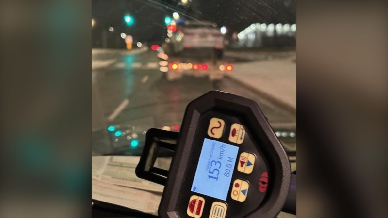 In a photo shared by Peel police on social media, it shows a speed radar that clocked a vehicle going twice above the speed limit in Brampton.